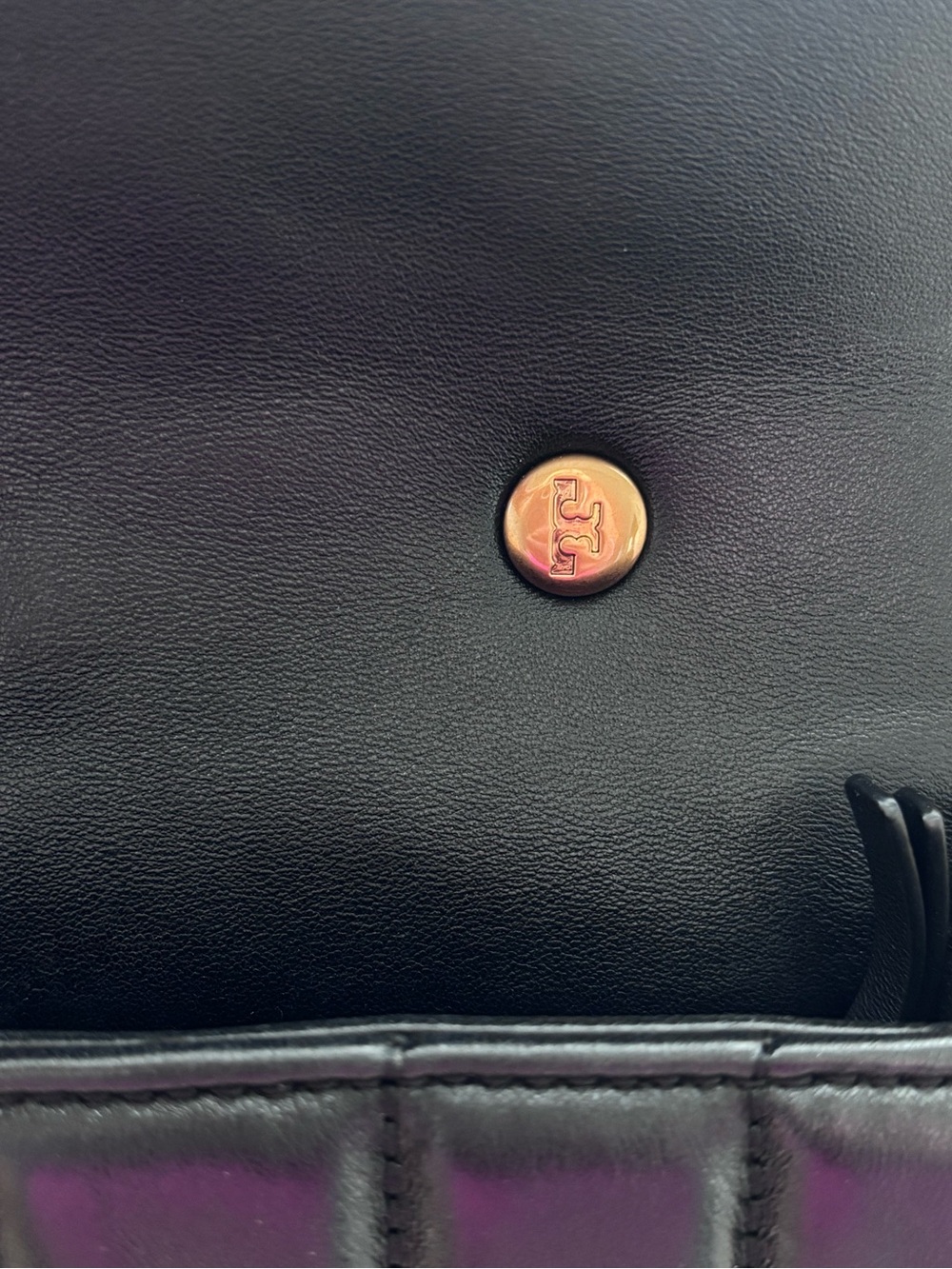 Tory Burch Kira Small Black Leather Single Top Handle Quilted Satchel Handbag - Picture 9 of 14